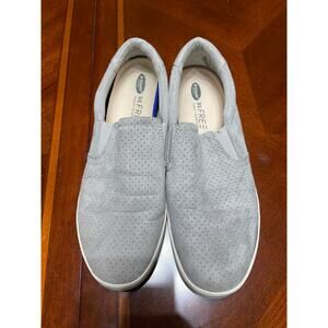 Dr. Scholl's Womens Shoes 9.5M Slide In Loafers Gray Nova Perforated Faux Suede
